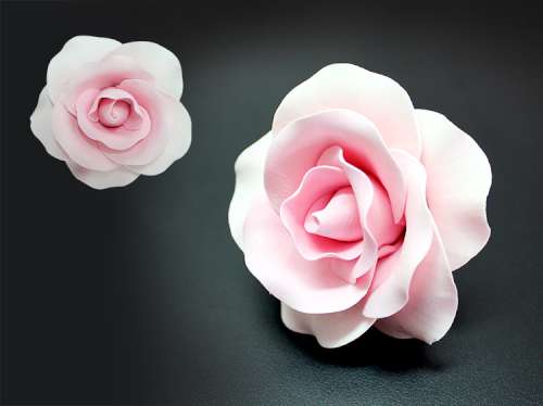 Large Pink Gumpaste Rose - Click Image to Close